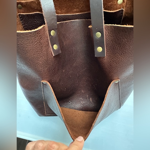 PORTLAND LEATHER GOODS Leather Tote Unisex Color Coldbrew Brown - Picture 5 of 14